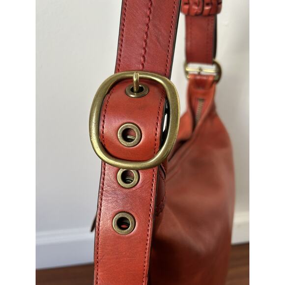 Y2K COACH Legacy Leather Bleecker Bucket Shoulder Bag Red Burnished 11422 Read! - Picture 6 of 16